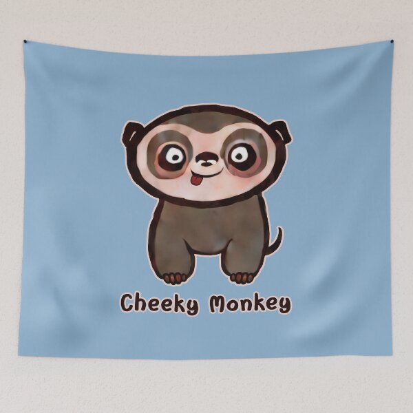 Item preview, Cute cheeky little monkey illustration designed and sold by ArtfulOctopus.