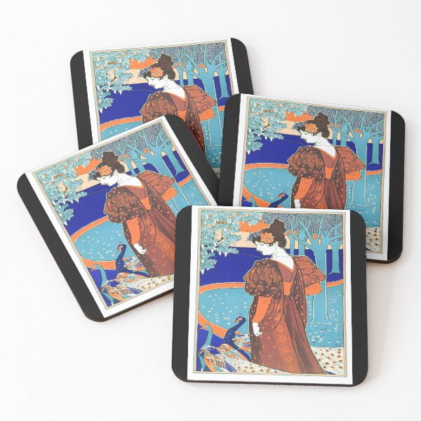 Item preview, Art Nouveau Poster with Peacocks by Louis John Rhead designed and sold by mturns57.
