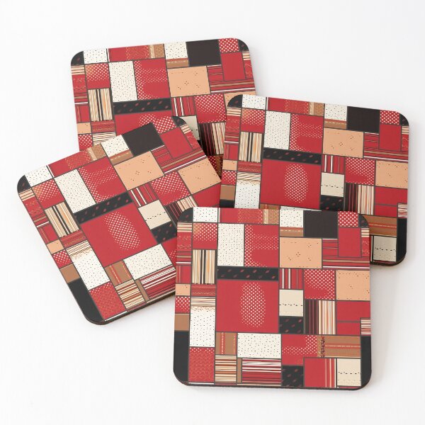 Item preview, Red, White, and Black Squares Patchwork designed and sold by UlDesigns.