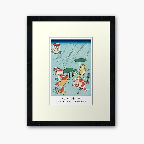 Aperçu de l'œuvre Kuniyoshi Utagawa Ukiyoe/poisson d'or personnifié/funny ukiyoe/Vintage Japanese Poster Decor/woodcut illustration/kingyo zukushi/Gold Fish #3 créée et vendue par PuraVidaStudio.