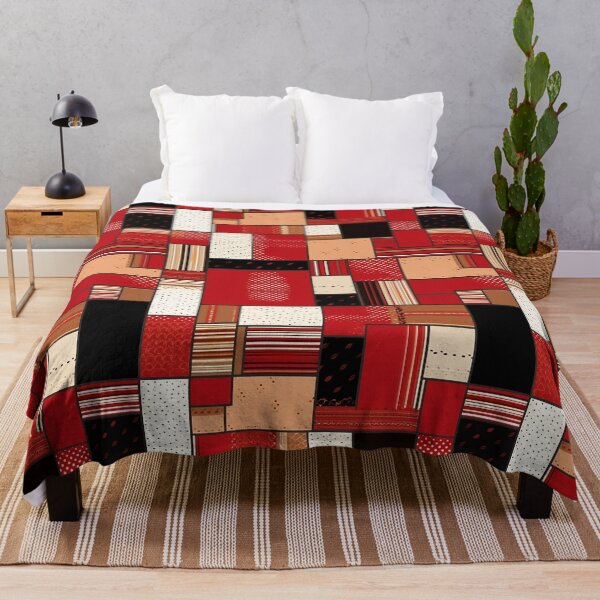 Item preview, Red, White, and Black Squares Patchwork designed and sold by UlDesigns.