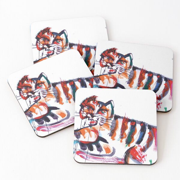 Item preview, jumping tiger designed and sold by Sylke Gande.