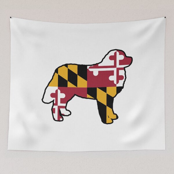 Item preview, Bernese Mountain Dog Silhouette with Maryland Flag designed and sold by Jenn Inashvili.