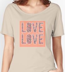 Cute and funny hand drawn typography love design with pandas Women's Relaxed Fit T-Shirt