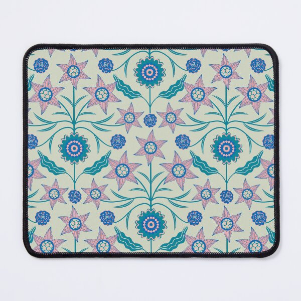 Item preview, AUDREY Floral Botanical Cottage Damask Pattern in Blush Orange Teal Blue - UnBlink Studio by Jackie Tahara designed and sold by Jackie Tahara of UnBlink Studio.