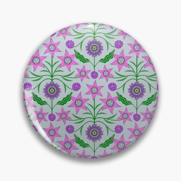 Item preview, AUDREY Floral Botanical Cottage Damask Pattern in Pink Purple Green Blue - UnBlink Studio by Jackie Tahara designed and sold by Jackie Tahara of UnBlink Studio.