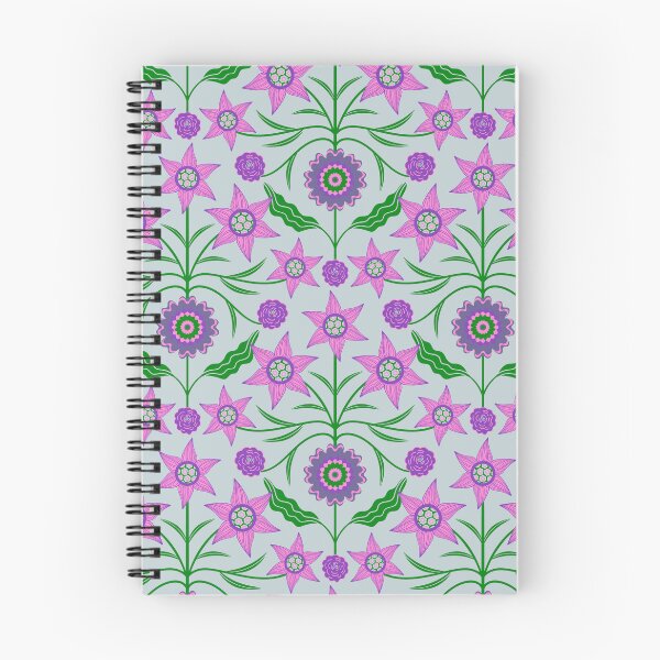 Item preview, AUDREY Floral Botanical Cottage Damask Pattern in Pink Purple Green Blue - UnBlink Studio by Jackie Tahara designed and sold by Jackie Tahara of UnBlink Studio.