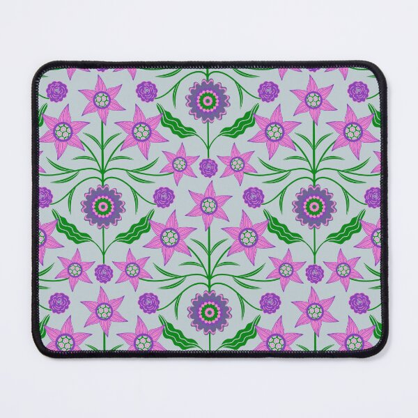 Item preview, AUDREY Floral Botanical Cottage Damask Pattern in Pink Purple Green Blue - UnBlink Studio by Jackie Tahara designed and sold by Jackie Tahara of UnBlink Studio.