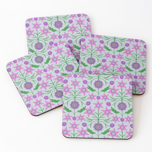 Item preview, AUDREY Floral Botanical Cottage Damask Pattern in Pink Purple Green Blue - UnBlink Studio by Jackie Tahara designed and sold by Jackie Tahara of UnBlink Studio.