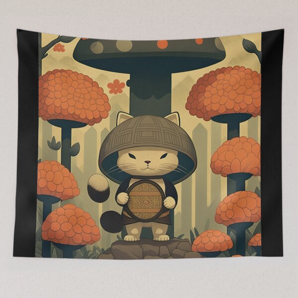 Item preview, samurai cat designed and sold by ururuty.