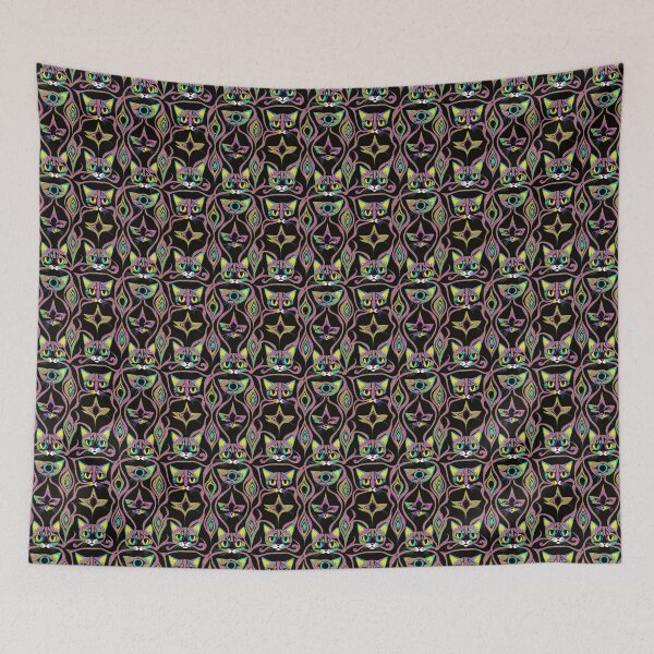 Item preview, Cat DMT Trippy Pink and Yellow Pattern designed and sold by Aaron2610.