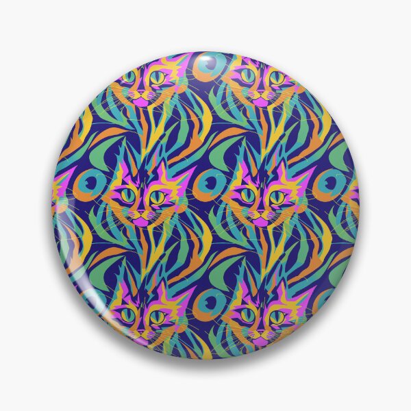 Item preview, Vibrant Cat DMT Trippy Pink and Green Pattern designed and sold by Aaron2610.