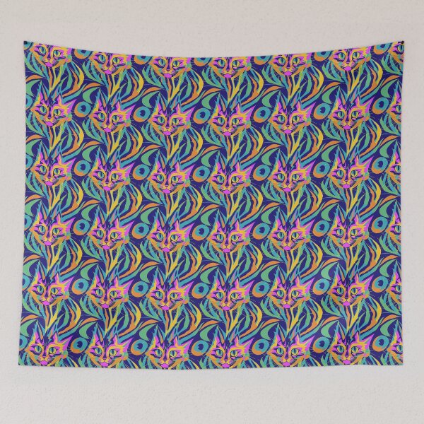 Item preview, Vibrant Cat DMT Trippy Pink and Green Pattern designed and sold by Aaron2610.