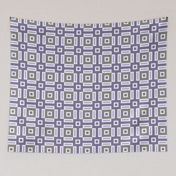 Item preview, ESSEX Mod Groovy Cool Mid-Century Modern 1960s 1970s Geometric in Purple Lilac Gray White - UnBlink Studio by Jackie Tahara designed and sold by Jackie Tahara of UnBlink Studio.