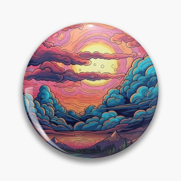 Item preview, Psychedelic Dreams: Cool Trippy Scenic Sticker designed and sold by Roshenjolie.