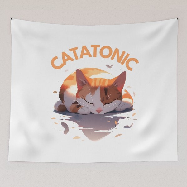 Item preview, International Cat Day | CATatonic Cat designed and sold by StickeryPickery.