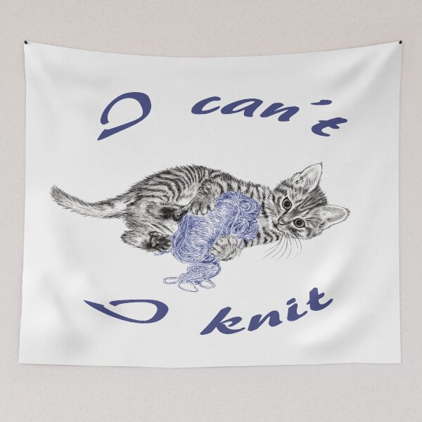 Item preview, Chaton à la pelota - graphite and blue colorized version, text in english designed and sold by SylvieG18.