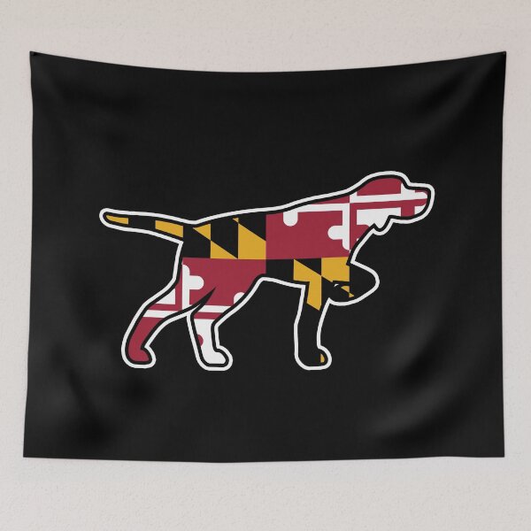 Item preview, Pointer Dog Silhouette with Maryland Flag designed and sold by Jenn Inashvili.