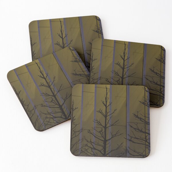 Item preview, Bare trees silhouette against a building at night designed and sold by Shizenkai.