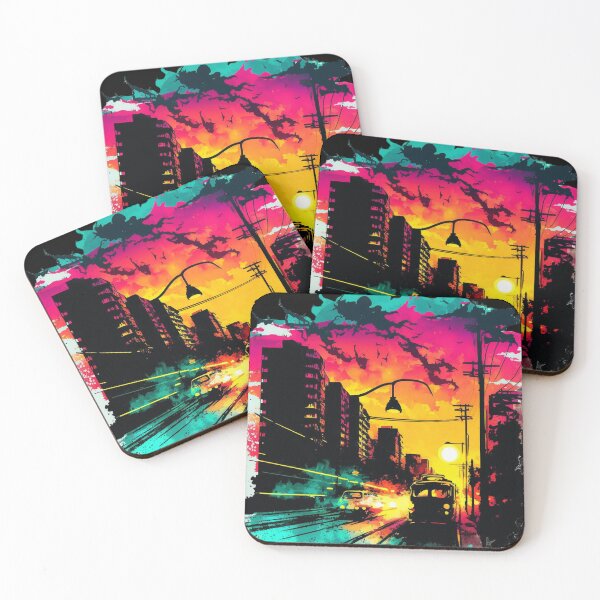 Item preview, Colorful sunset over a bustling cityscape designed and sold by iDezine GD.