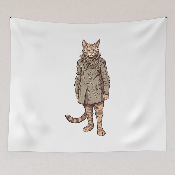 Item preview, Cat in military outfit designed and sold by hamishby.