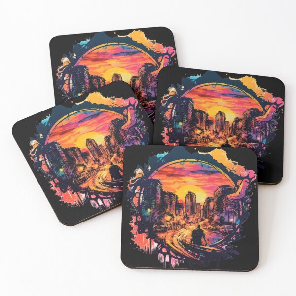 Item preview, Colorful sunset over a bustling cityscape designed and sold by iDezine GD.