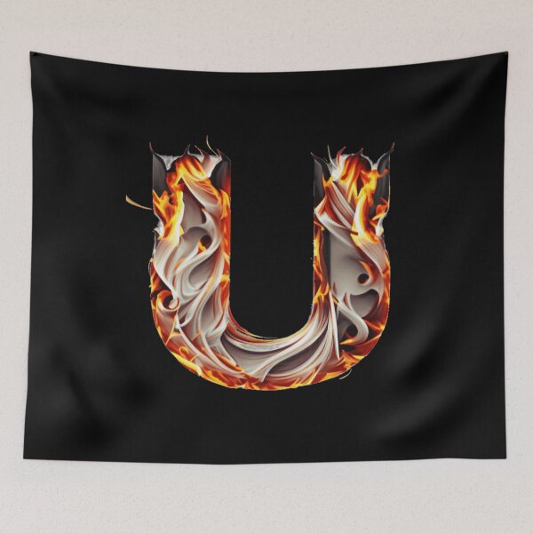 Item preview, Letter < U > Fire Style designed and sold by ImgByLili.