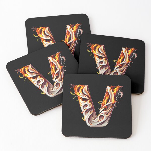 Item preview, Letter < V > Fire Style designed and sold by ImgByLili.