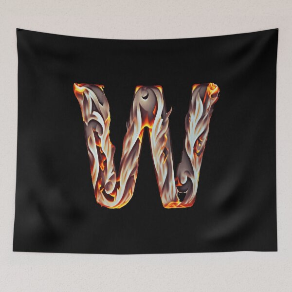 Item preview, Letter < W > Fire Style designed and sold by ImgByLili.