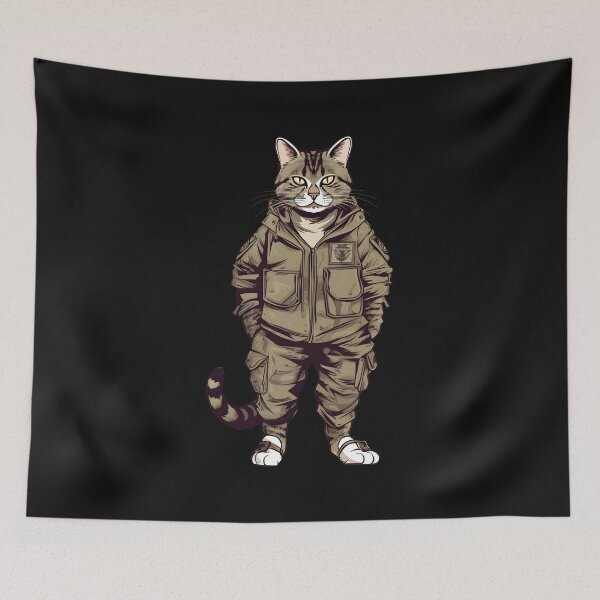 Item preview, Cat in military outfit designed and sold by hamishby.