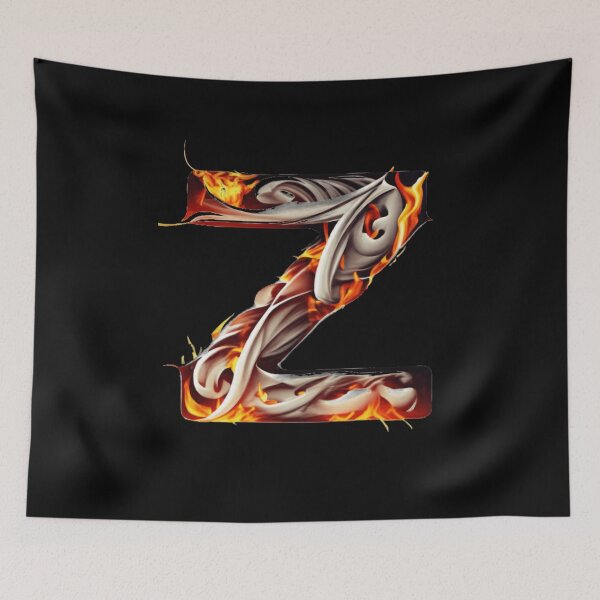 Item preview, Letter < Z > Fire Style designed and sold by ImgByLili.