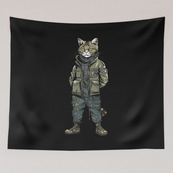 Item preview, Cat in military outfit designed and sold by hamishby.