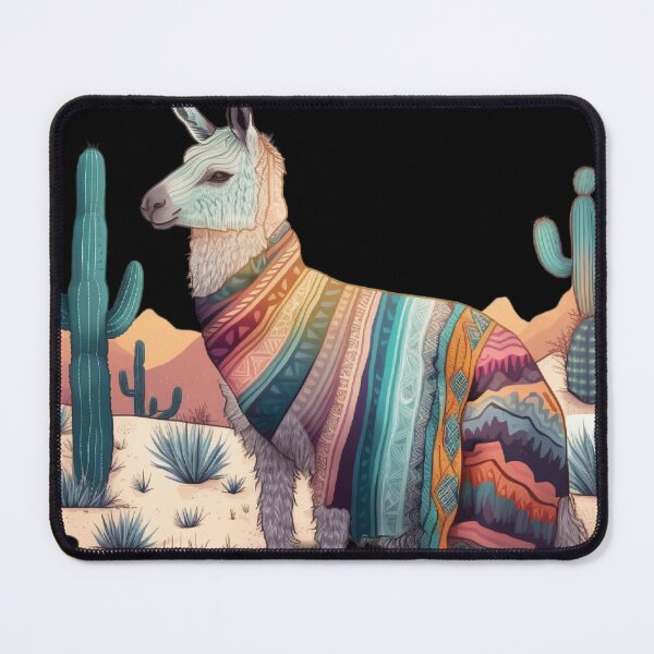 Item preview, A charming llama wearing a boho-inspired blanket designed and sold by iDezine GD.