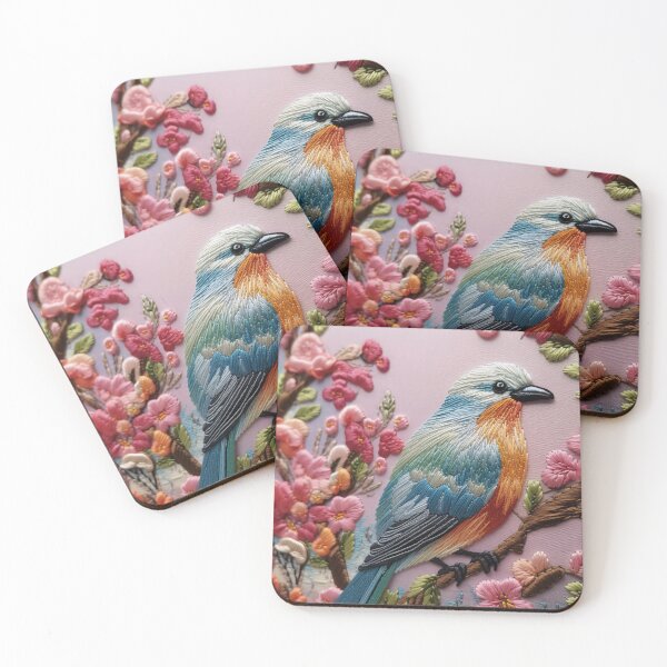 Item preview, Embroidery art flower and bird pattern poster 18 designed and sold by UnaWu533.