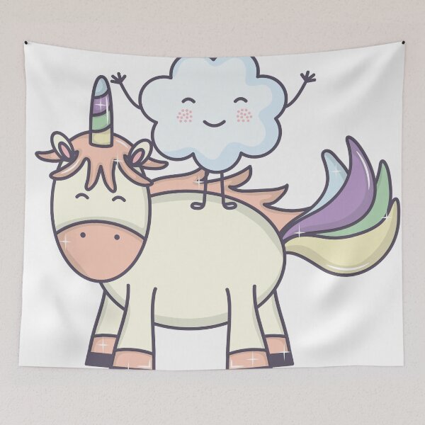 Item preview, cute adorable unicorn cloud kawaii fairy designed and sold by esycrazy.
