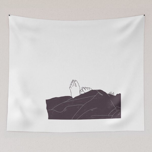 Item preview, Happiness in a Duvet alone at home sunday morning (b/w) designed and sold by ddols.