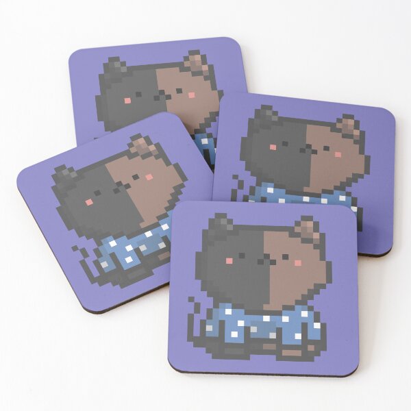 Item preview, Pixel Quiet Two Face Black Brown Cat 97 designed and sold by sosorimaru.