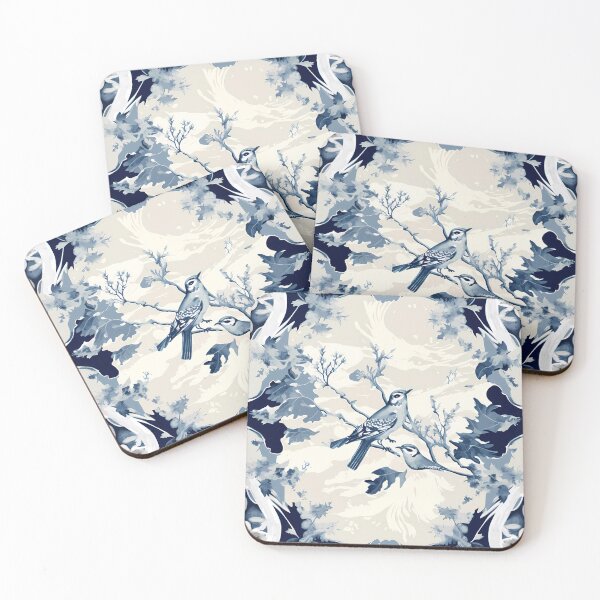 Item preview, Oriental Blue bird blue floral  designed and sold by LUEE-Design.