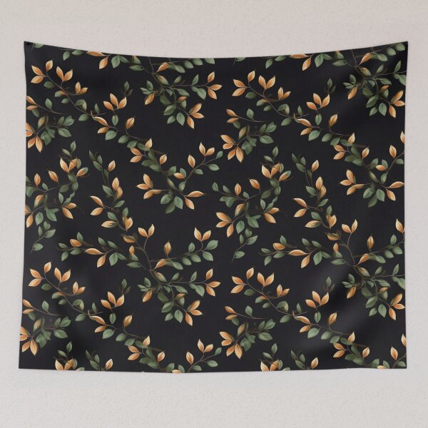 Item preview, Simple tree leaves pattern in black background #6 designed and sold by imagenia.