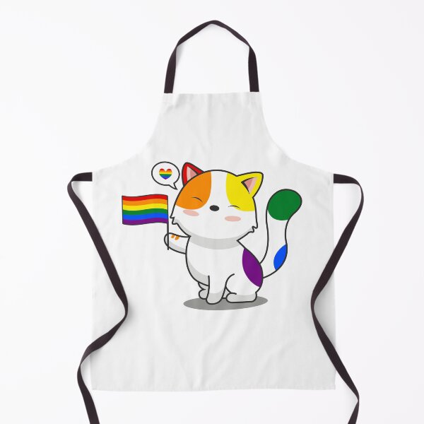 Item preview, Cute Cat Holding LGBTQ+ Pride Flag designed and sold by Luan Huynh.