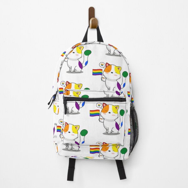 Item preview, Cute Cat Holding LGBTQ+ Pride Flag designed and sold by Luan Huynh.