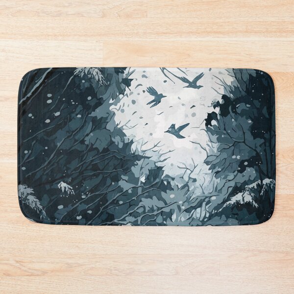 Item preview, Winter landscape illustration with snow-covered tree branches in the foreground trees designed and sold by LUEE-Design.