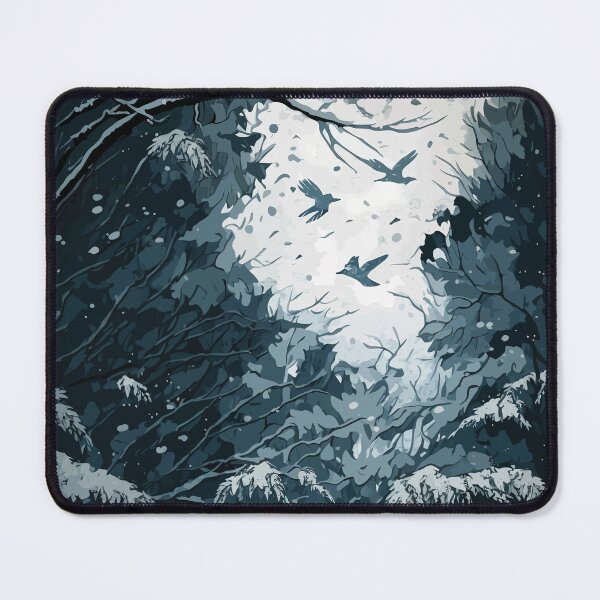 Item preview, Winter landscape illustration with snow-covered tree branches in the foreground trees designed and sold by LUEE-Design.