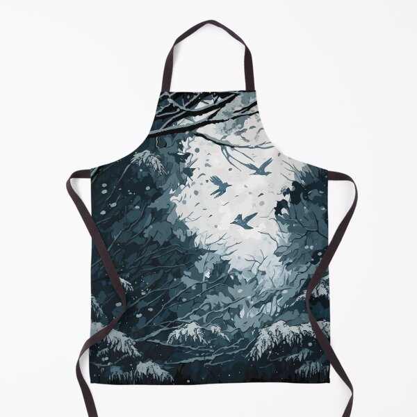 Item preview, Winter landscape illustration with snow-covered tree branches in the foreground trees designed and sold by LUEE-Design.