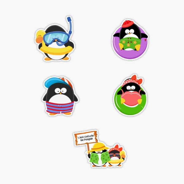 purple dancing club penguin meme sticker Sticker for Sale by misssallyb