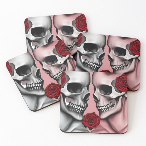 Item preview, Skeleton couple, gothic love with red roses designed and sold by GothicRubette.