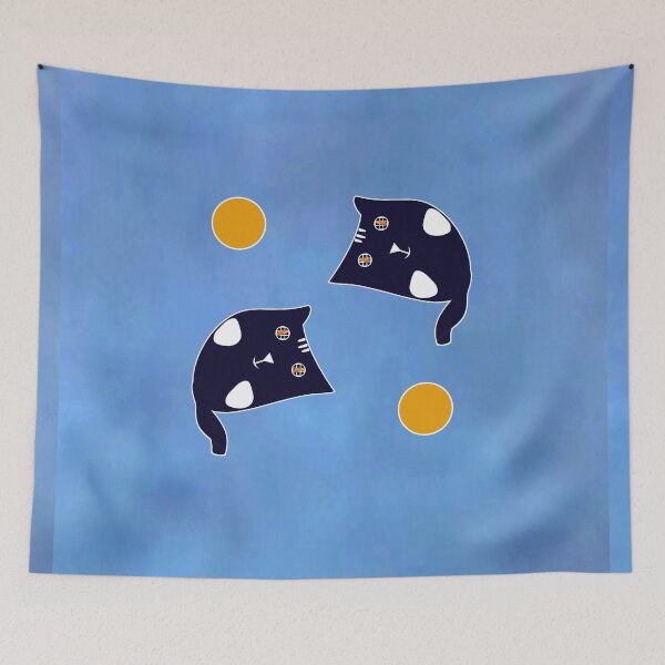 Item preview, Two Cats with Two Orange Balls designed and sold by ImperialLily.