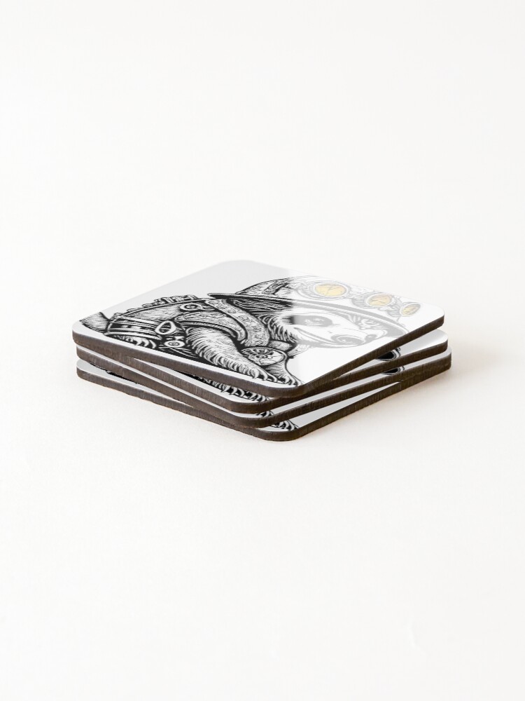 Thumbnail 4 of 5, Coasters (Set of 4), Sloth Prompt Engineer designed and sold by Promptified.