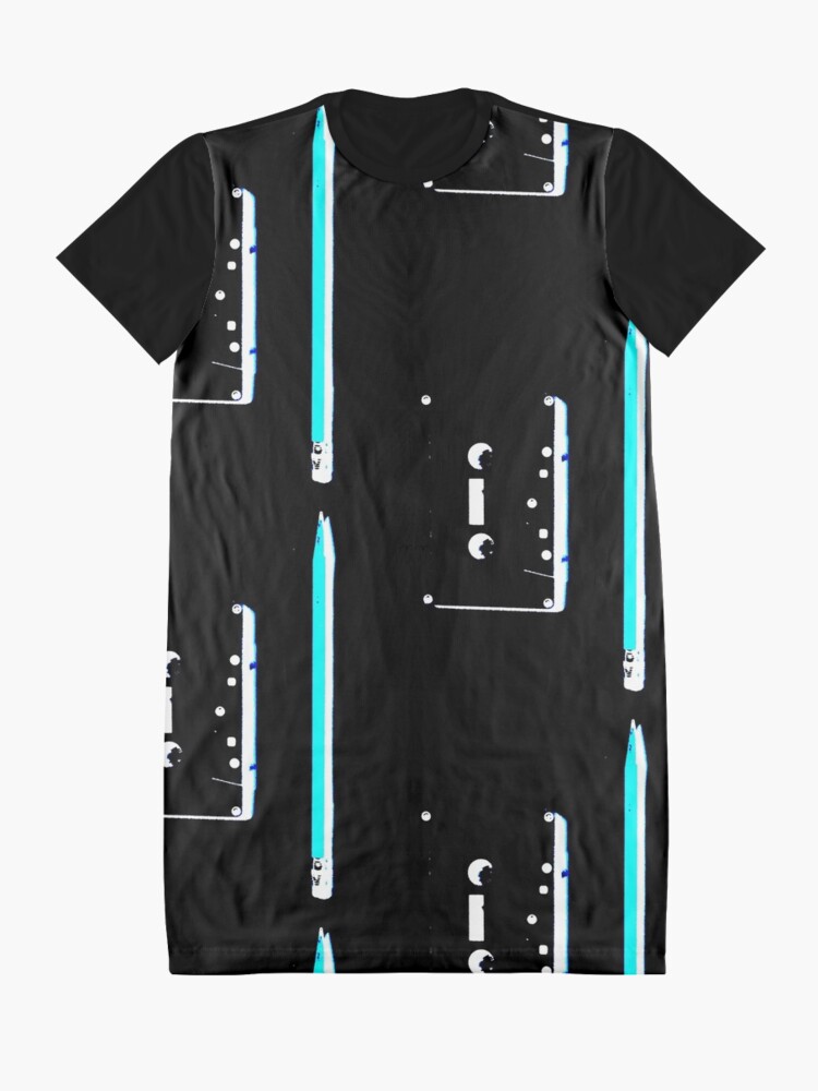 Alternate view of tape and pencil 80s vaporwave Graphic T-Shirt Dress