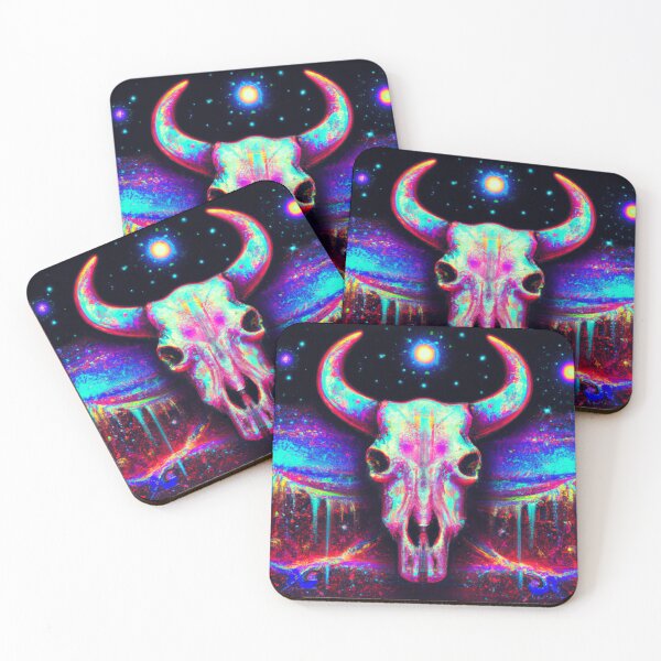 Item preview, Cyberpunk Bull Skull Western Core Synthwave Aesthetic designed and sold by LuminoArt.